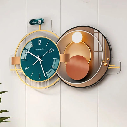 Luxury modern minimalist decorative wall clock size 62.5 by 38 cm