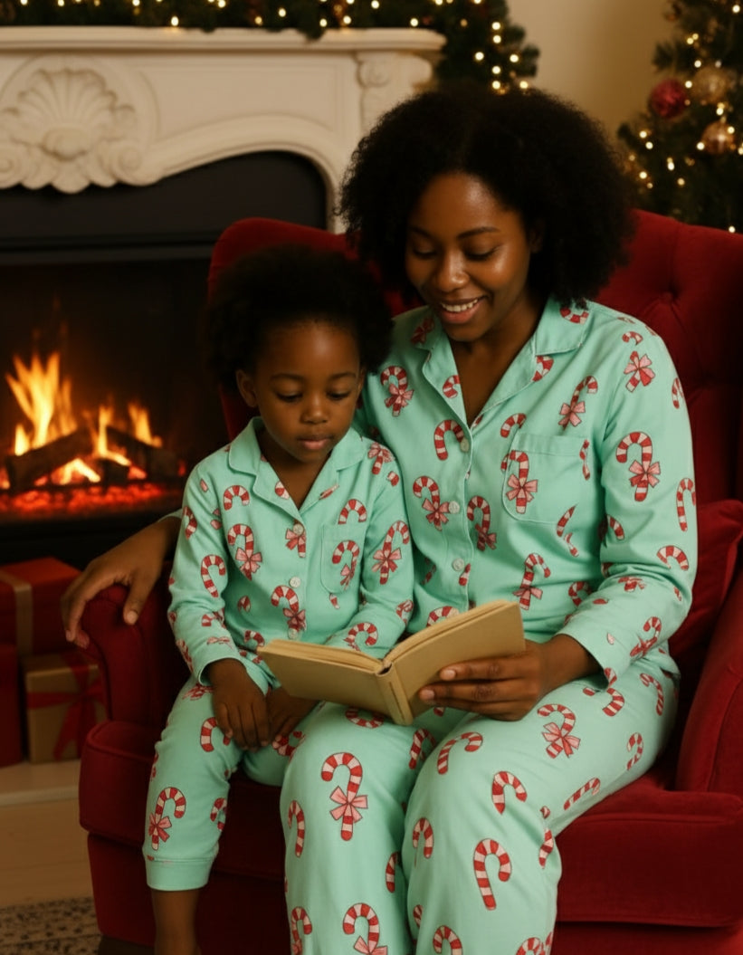 Christmas Candy Cane Kids Pajamas