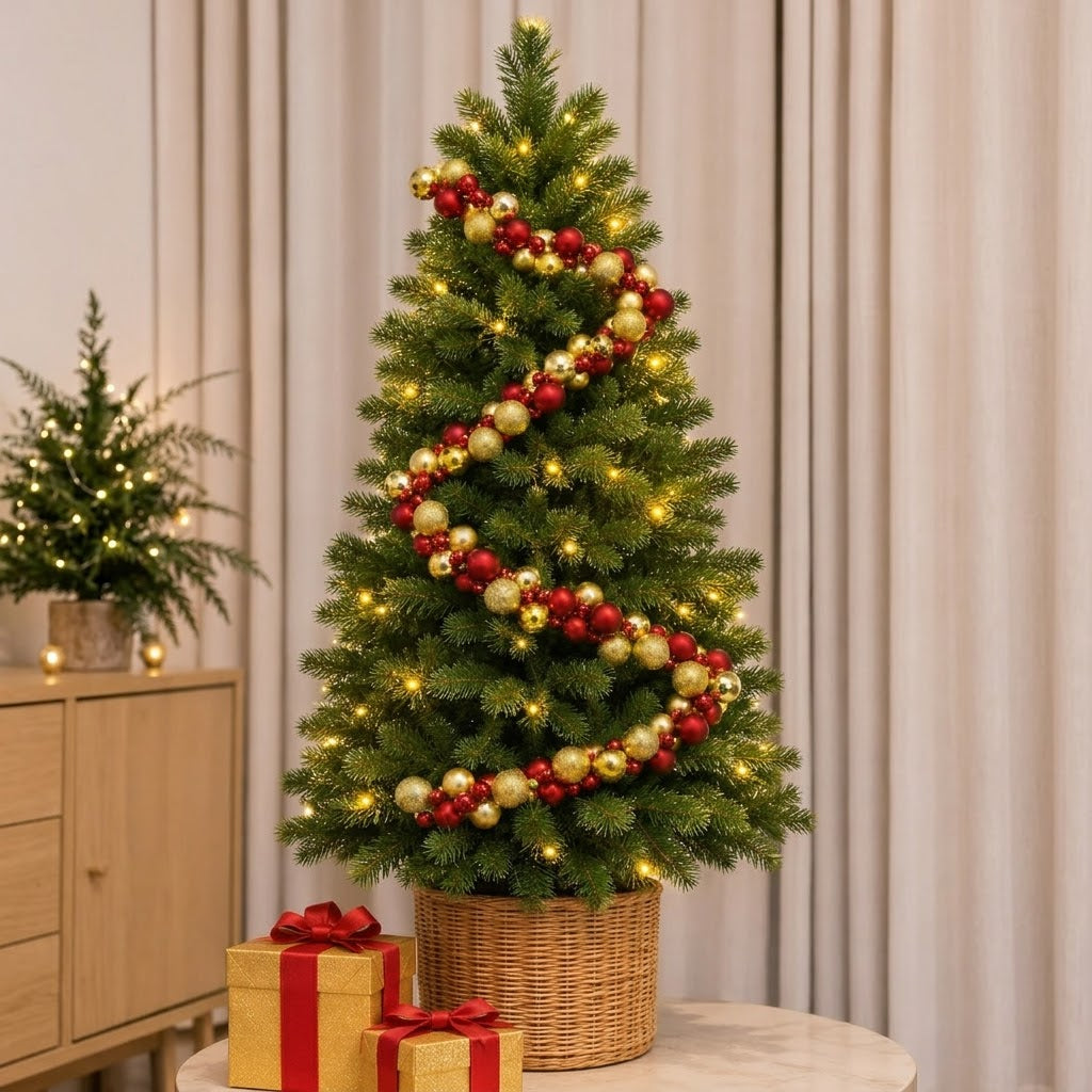 Mixed Colour String Ball Christmas Garland