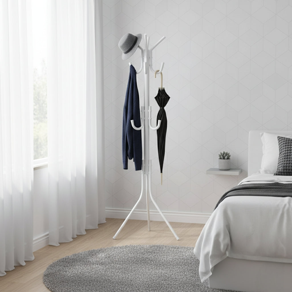 Metallic Coat And Bag Hanger Stand