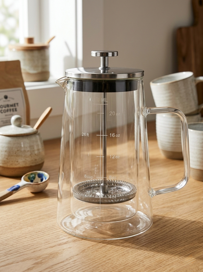 Double Walled Borosilicate French Press Coffee Maker
