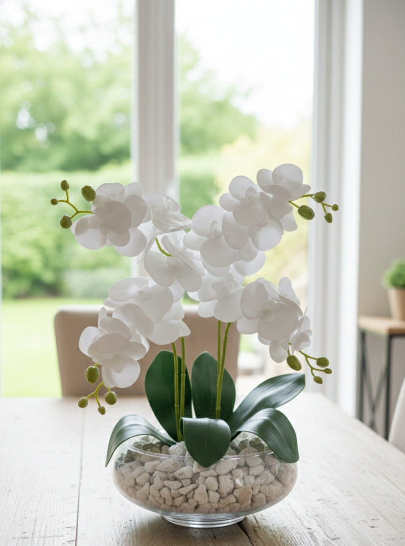 Glass Vase With Orchid Flowers
