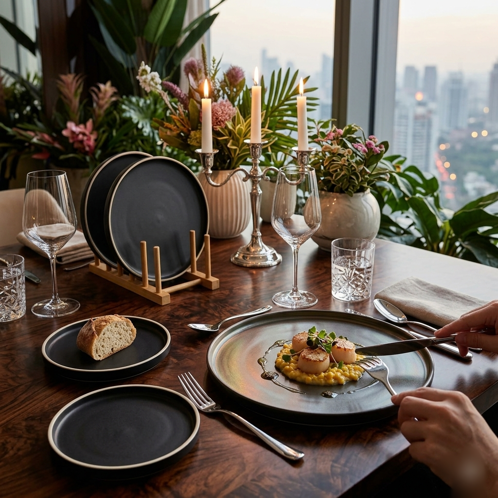 6Pcs Matte Ceramic Dinner Plates
