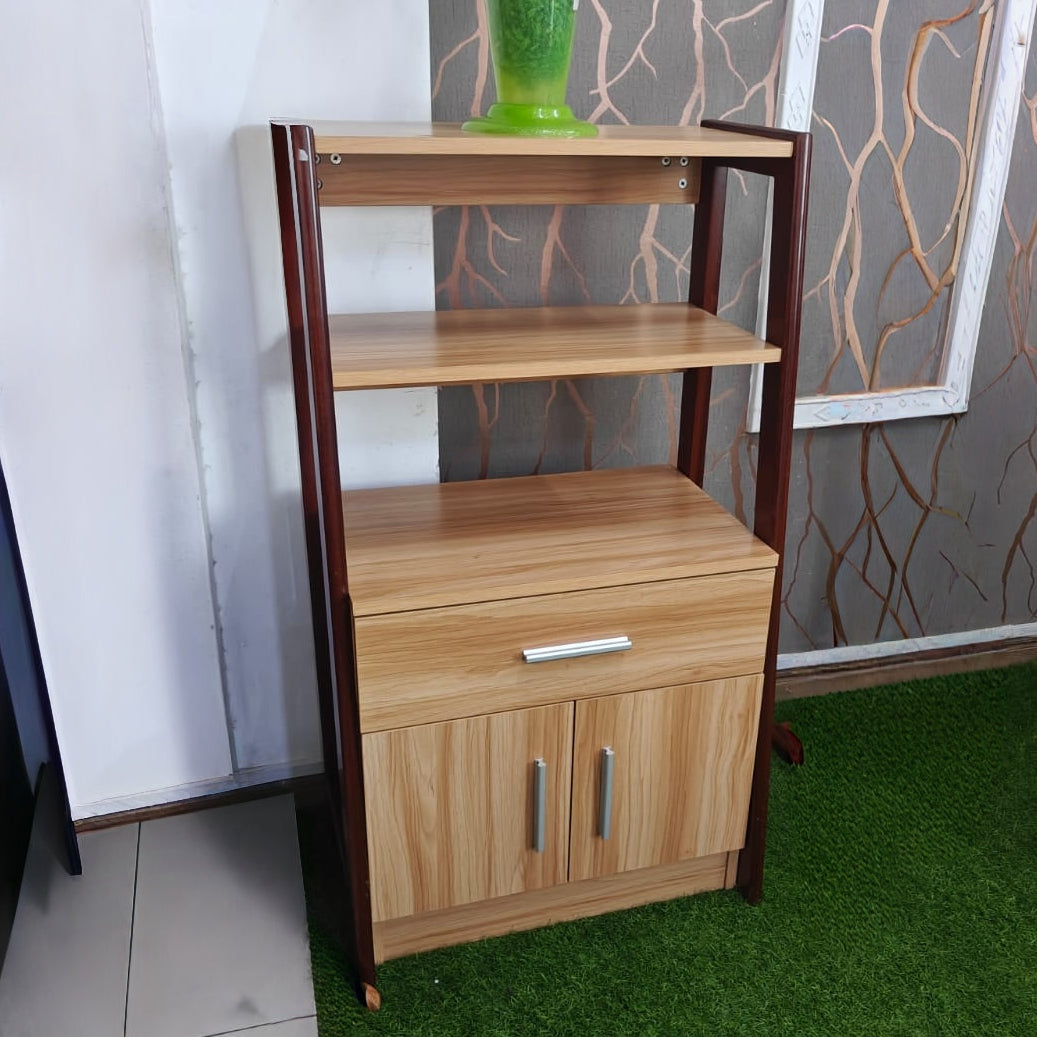 Wooden Display Cabinet with Drawer and 2-Door Storage