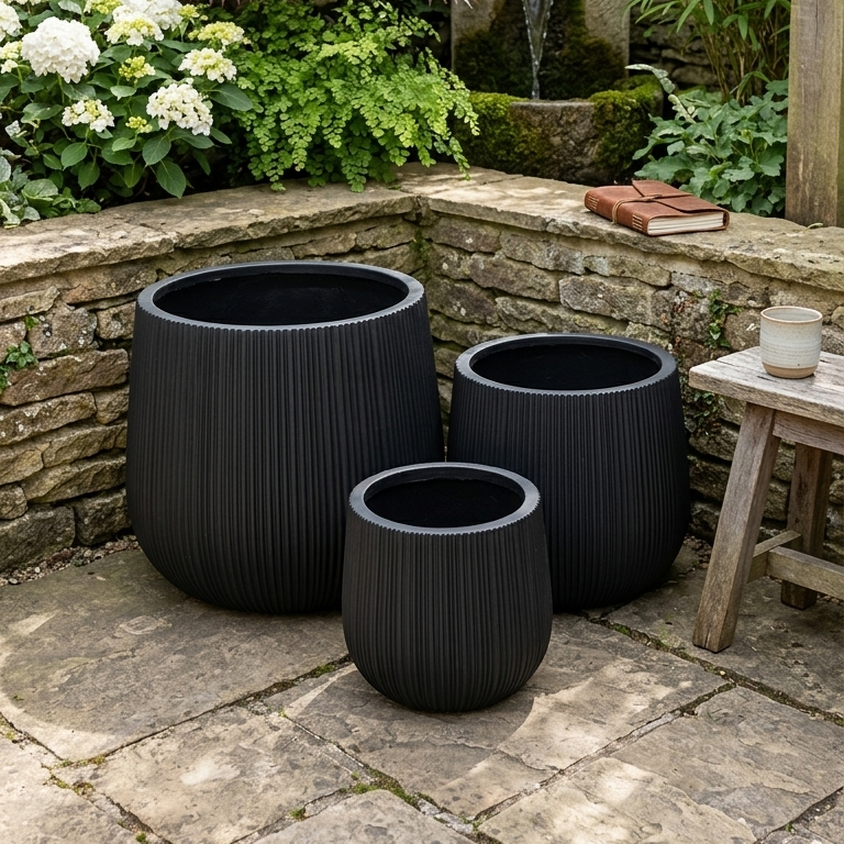 Ribbed Indoor and Outdoor Plant Pots