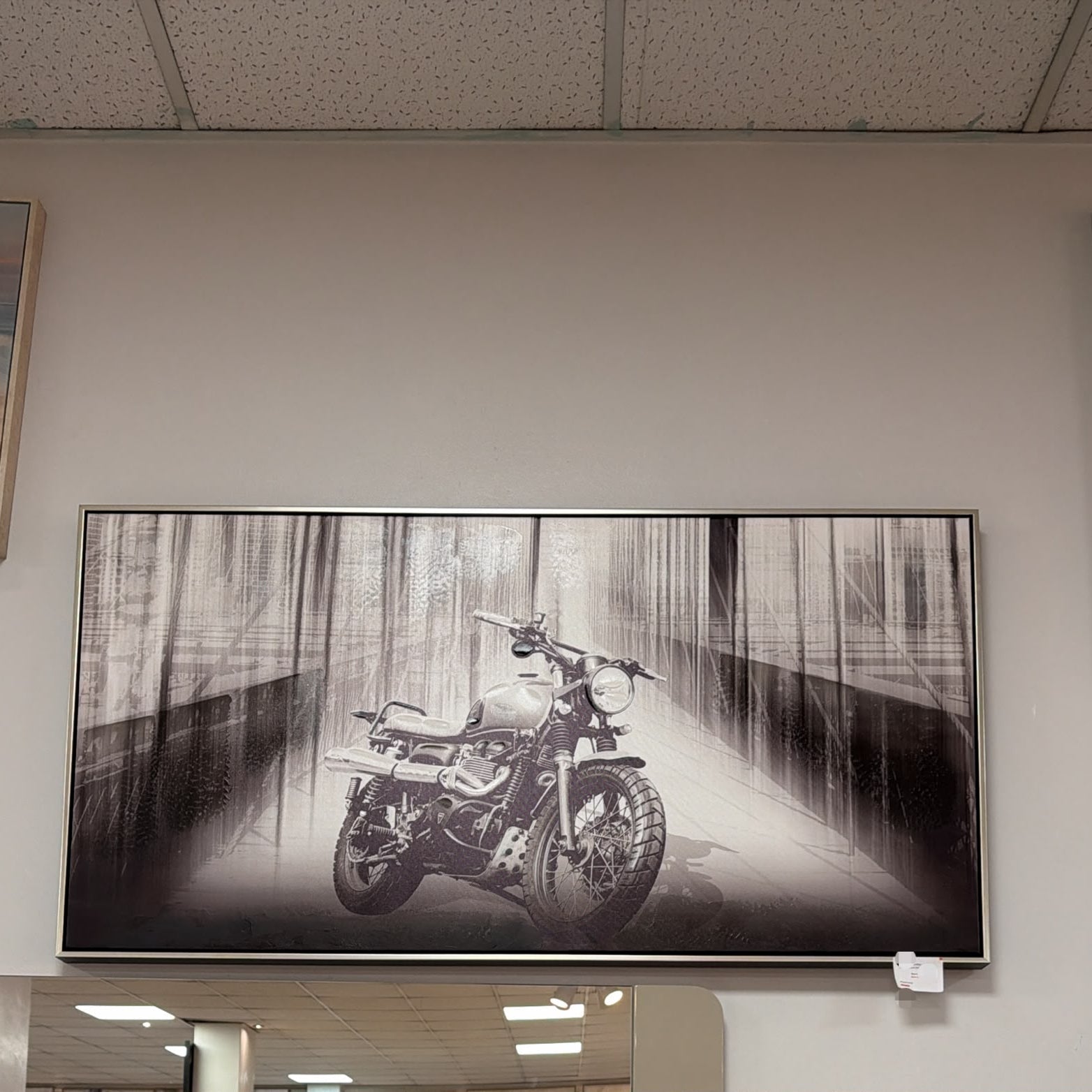 Motorcycle Printed/Oil Painting With Frame – 120 × 60 × 3.5 cm