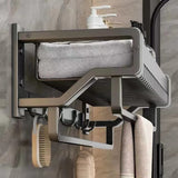 Wall-Mounted Towel Rack With Hooks