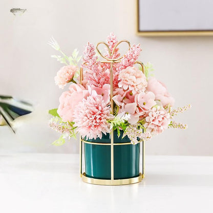 Decor Pot Flower Arrangement With Artificial Floral