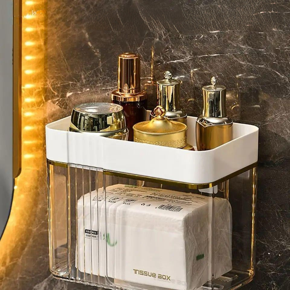 Gold-Plated Wall-Mounted Tissue Box