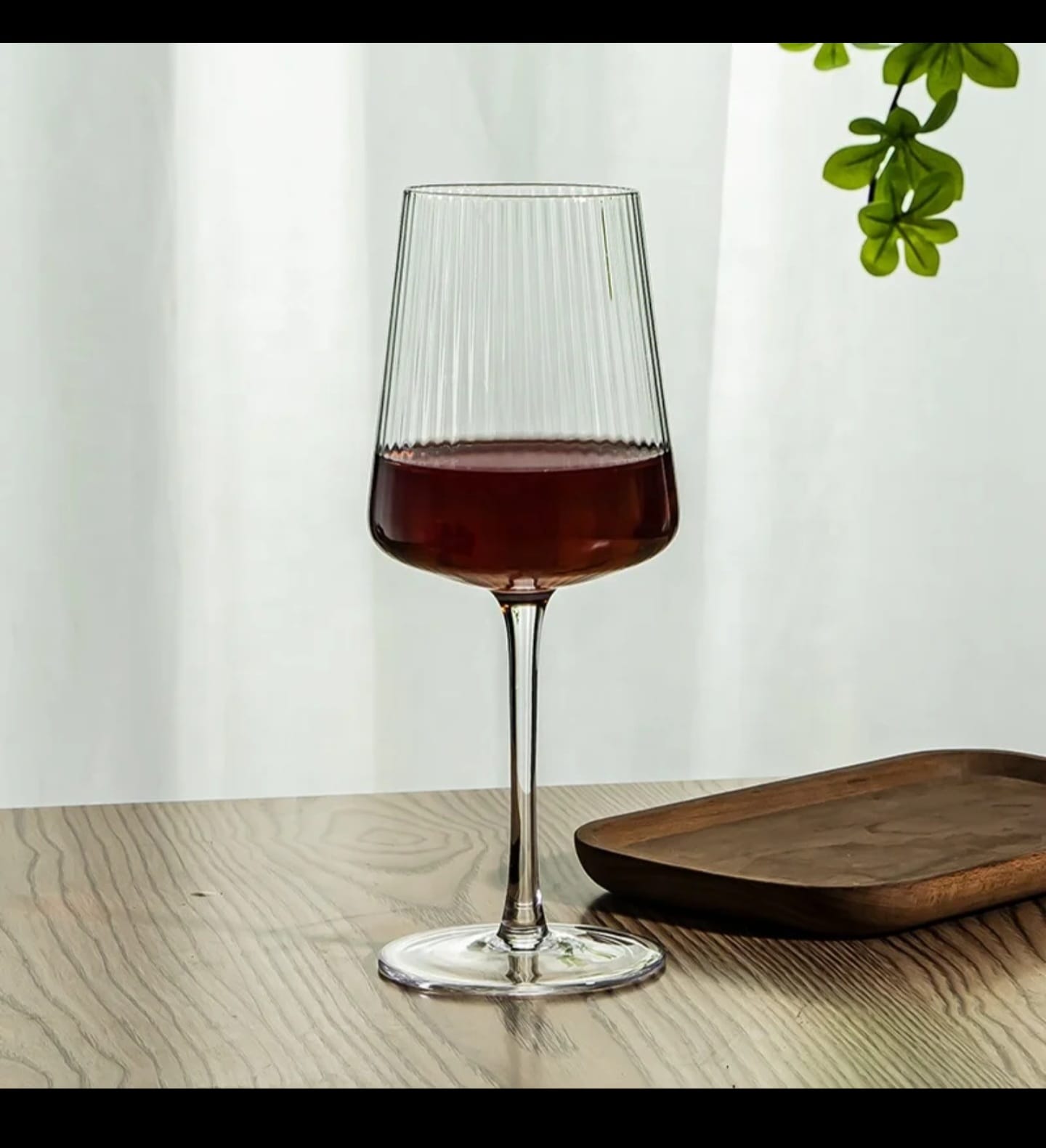 4Pcs Ribbed Wine Goblets