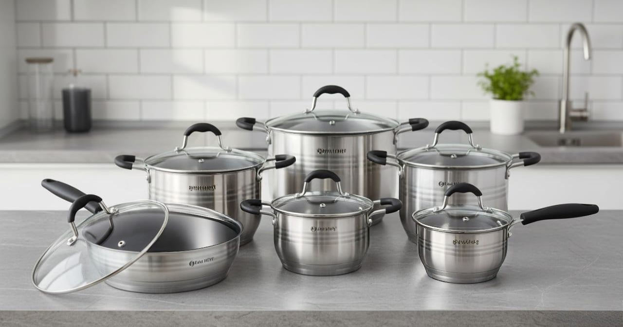 12-Piece Stainless Steel Cookware Set