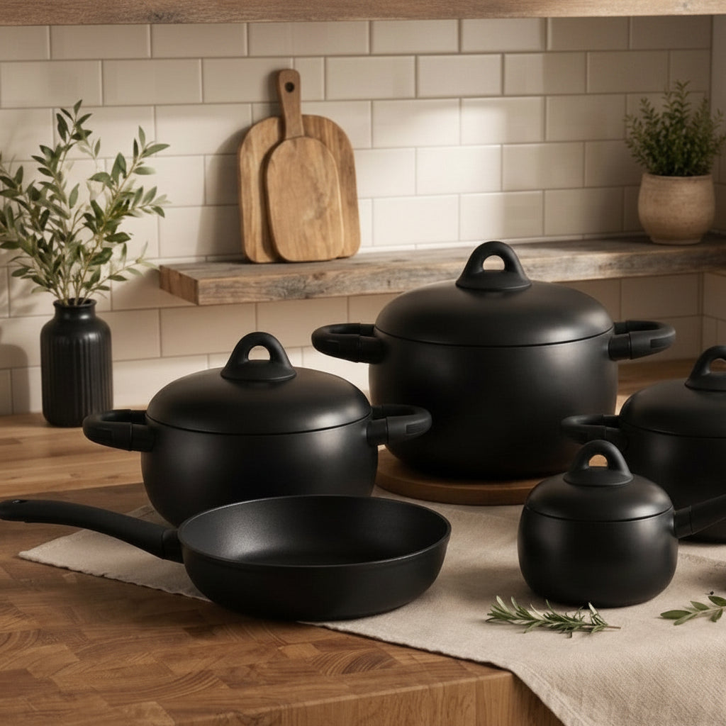 9Pc Forged Aluminium Ceramic Cookware Set