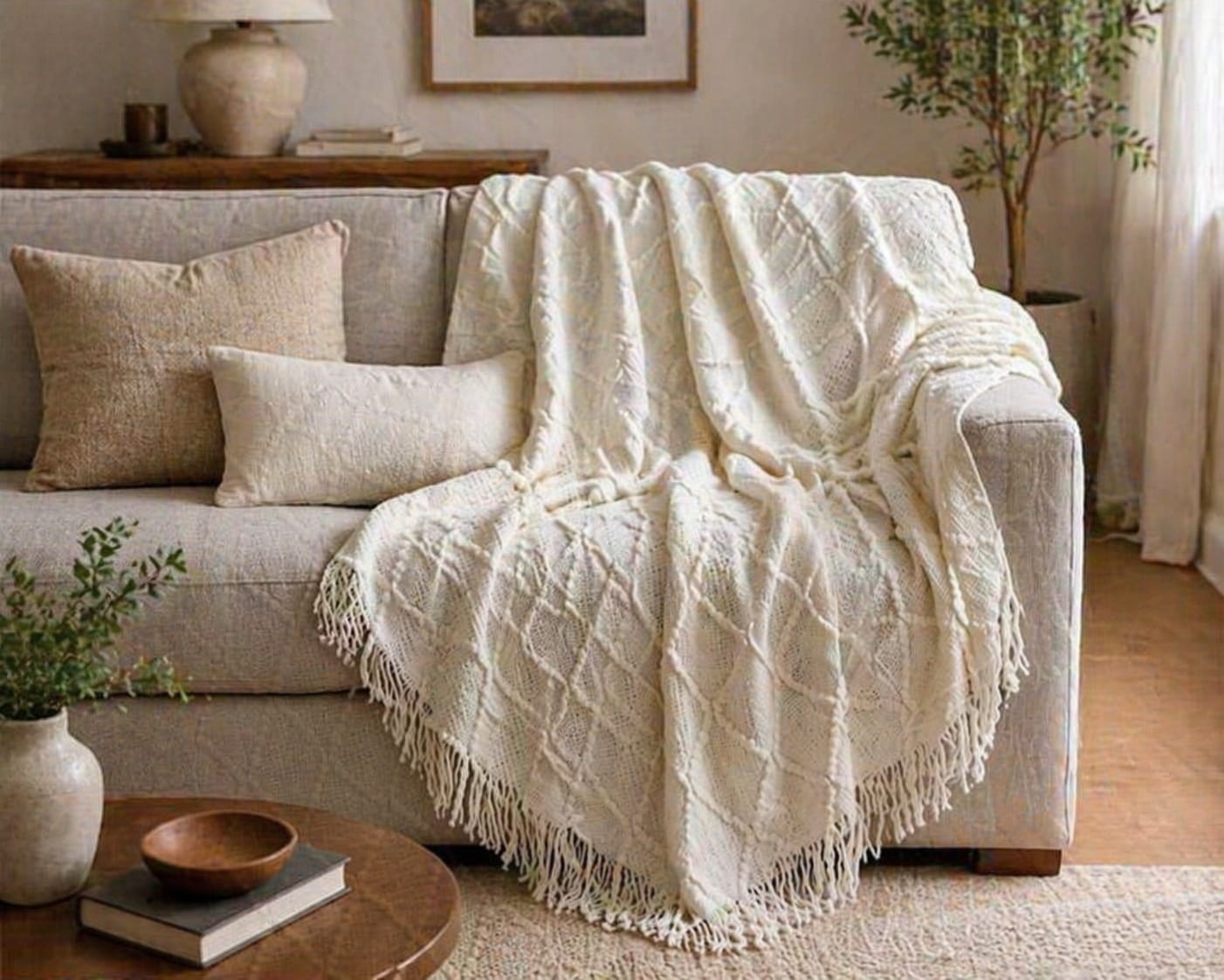 Knitted decorative throw blanket 130×180 cm in multiple colors for sofa and bed use