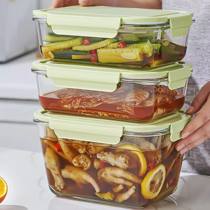 4Pcs Food Grade Glass Lunch Box Set