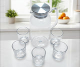 Polycarbonate Jug With Cover And 6 Glasses