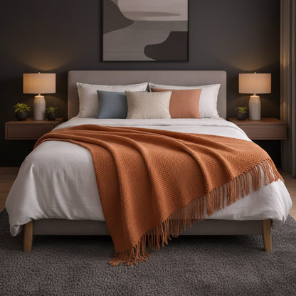 Decorative Knitted Throw Blanket