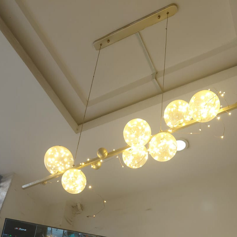 8-Bubble Linear Chandelier Light