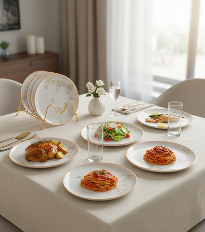 Set of six 8 inch quality plates for everyday dining.