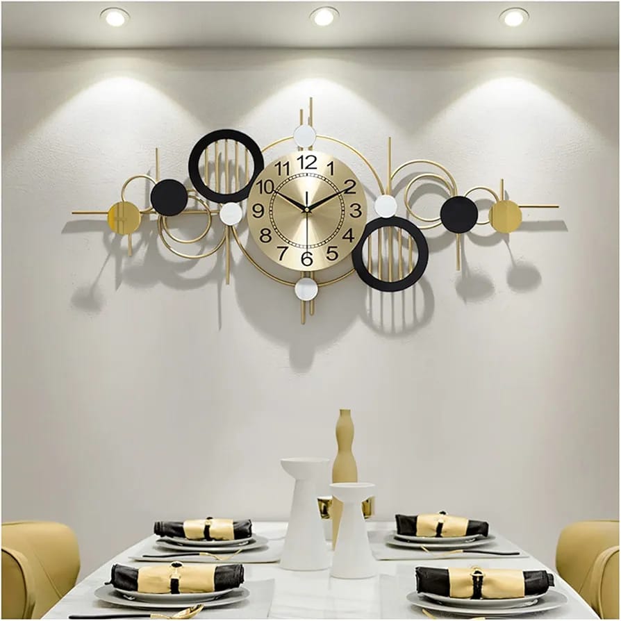 3D irregular modern wall clock with silent quartz movement for living room, bedroom, or kitchen décor