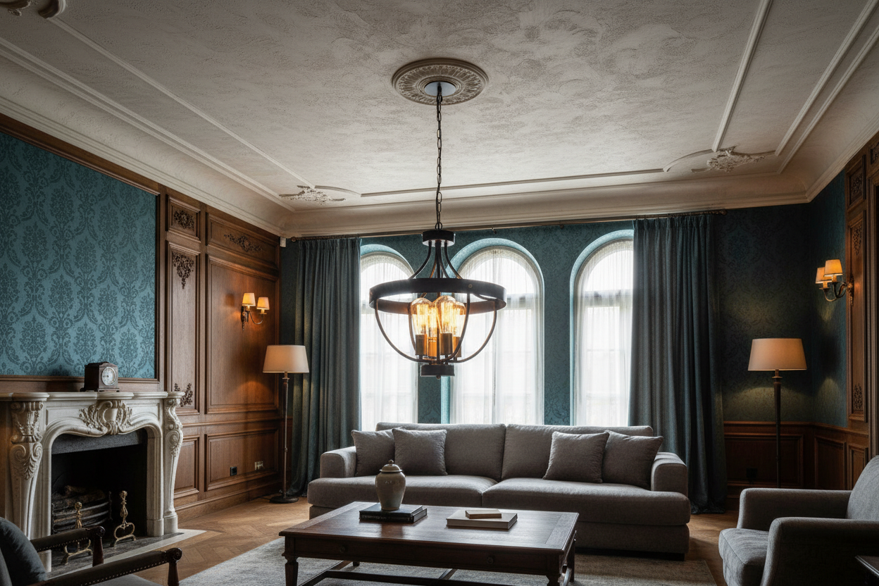 Black & Gold Chandelier – 4XE27-PL 1150-04-BK