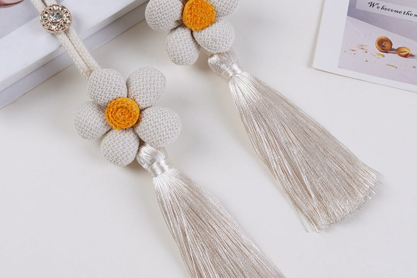 2Pc Knitted Fruit Curtain Tiebacks
