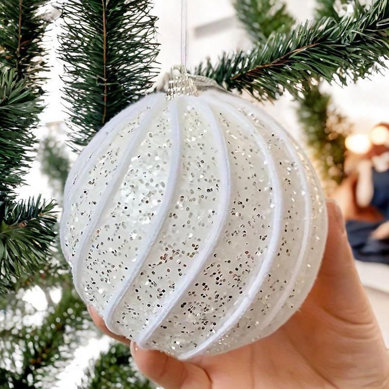 6pcs Luxe White Decor Balls