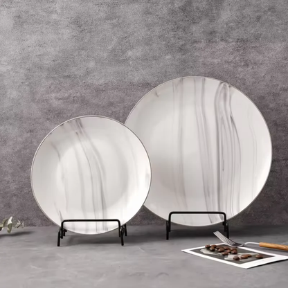 6Pcs Grey Patches Dinner Plates