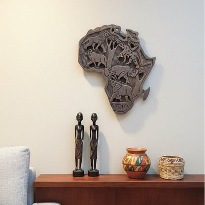 Handcrafted African continent charm bracelet, elegant cultural jewelry piece.