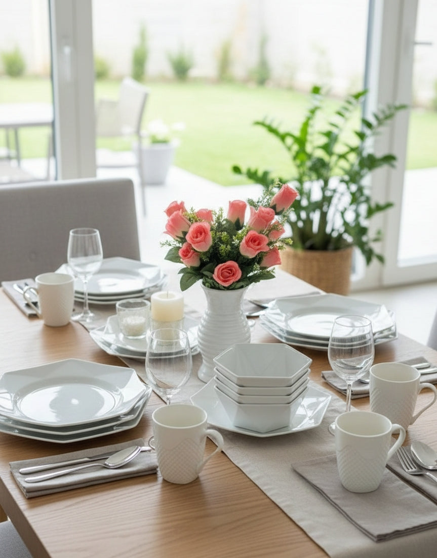 Hexagonal Dinner Set – 24 Pieces