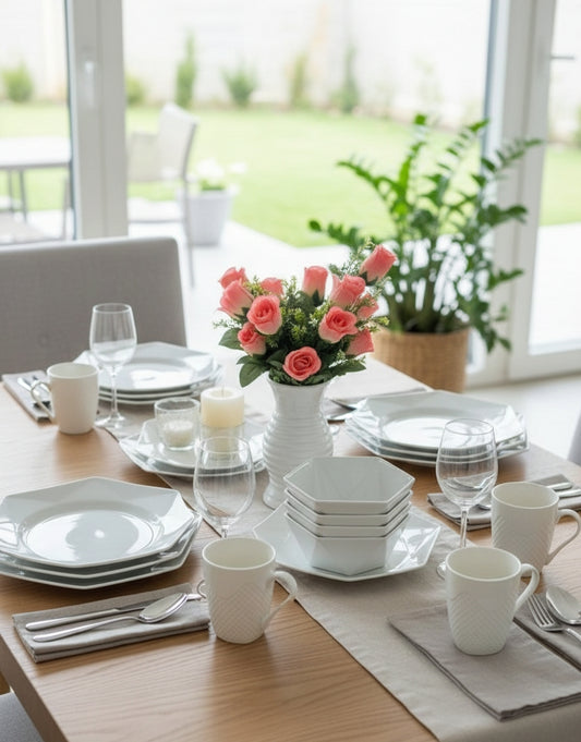 Hexagonal Dinner Set – 24 Pieces