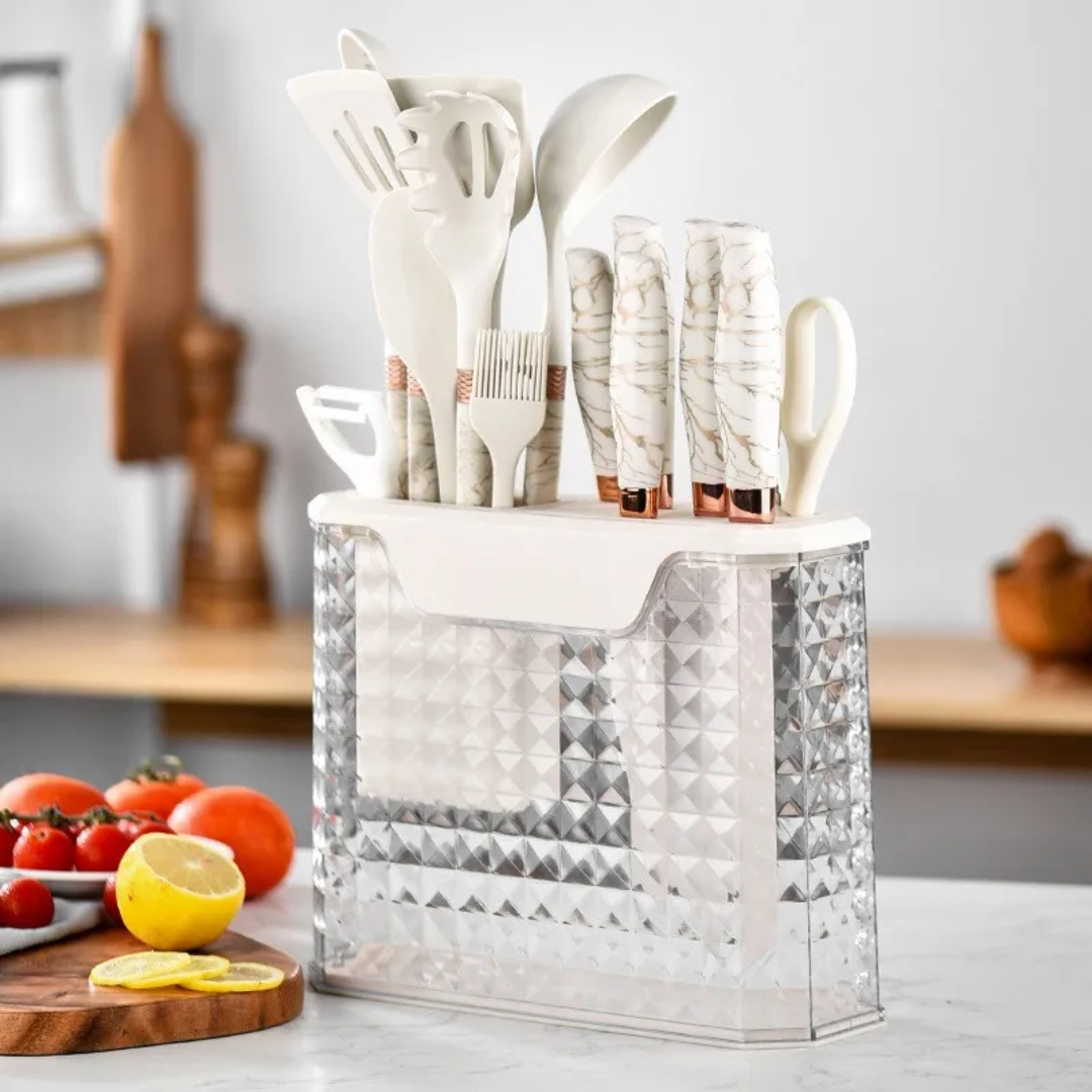 16PCS Stainless Steel & Silicone Kitchenware Set