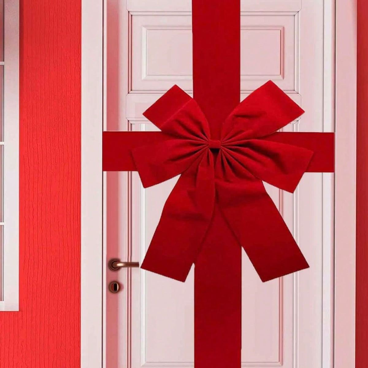 Large Red Christmas Bow Door Decoration