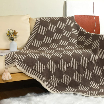 Bohemian Knitted Throw Blanket With Tassels