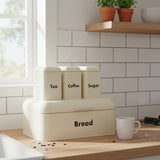 Bread Bin With Three Canister Set