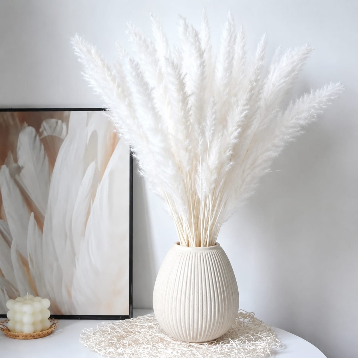 Dried mini pampas grass 10 piece bundle for natural home and vase decoration