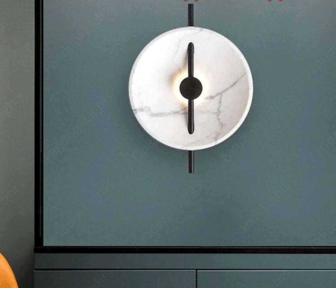 Minimalist Geometric Marble Wall Light Fixture