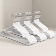 Set of 10 heavy-duty white double layer clothes hangers with anti-slip hooks