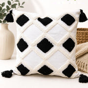 6Pcs Boho Vintage Tufted Throw Pillow Covers with Tassels