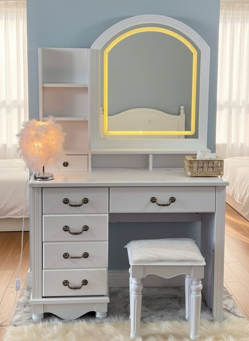 Wooden Dressing Table With LED Light