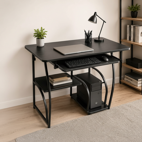 Compact Rectangular Computer Desk with Sturdy Frame