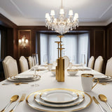 24pcs Gold Dinner Set With Gold Ring Design