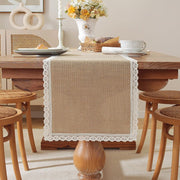 30 × 275 cm natural burlap linen woven table runner for dining table décor.