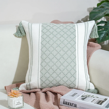 Throw Pillow Cover With Tassels