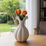 Art White Petal Shaped Ceramic Vase