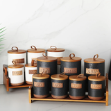 7Pcs Canisters Set With Bamboo Stand