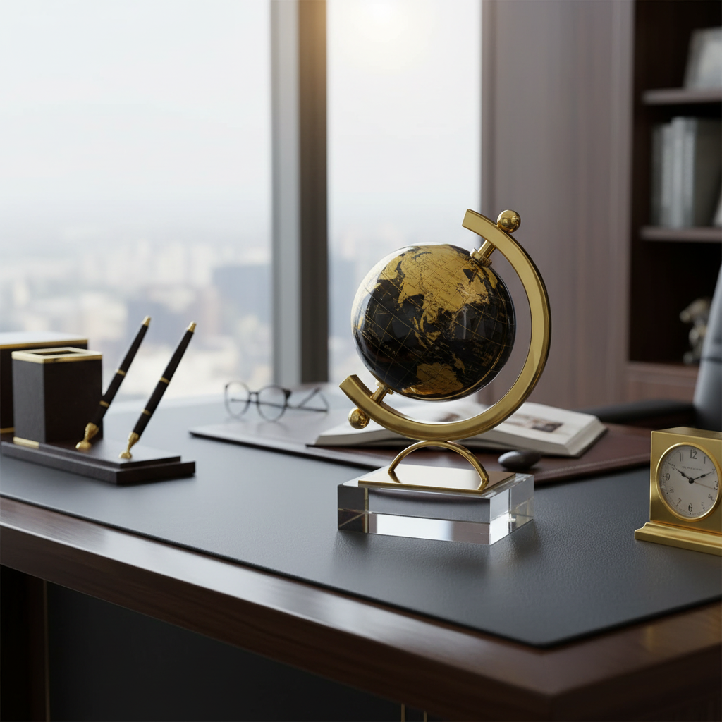 Crystal Base Globe Decor