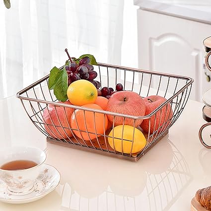 Bamboo Base Rectangle Fruit Basket