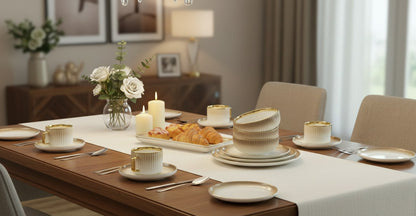 32Pc Elegant European Porcelain Dinner Set