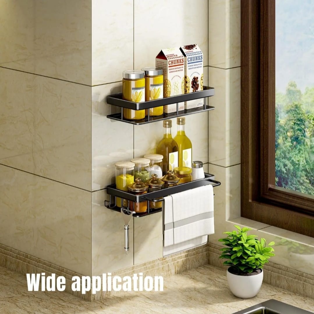 2pcs Aluminum Shelf with Towel Holder