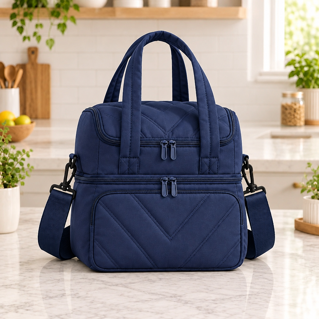 24 × 18.5 × 27cm Double Layer Insulated Lunch Bag